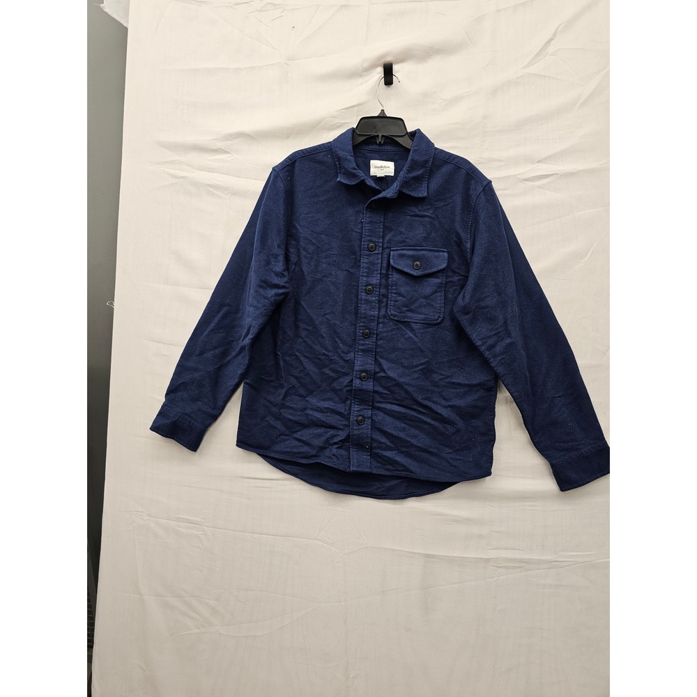 Goodfellow & Co Mens Moleskin Button Down Shirt Blue Cotton Casual Size Medium